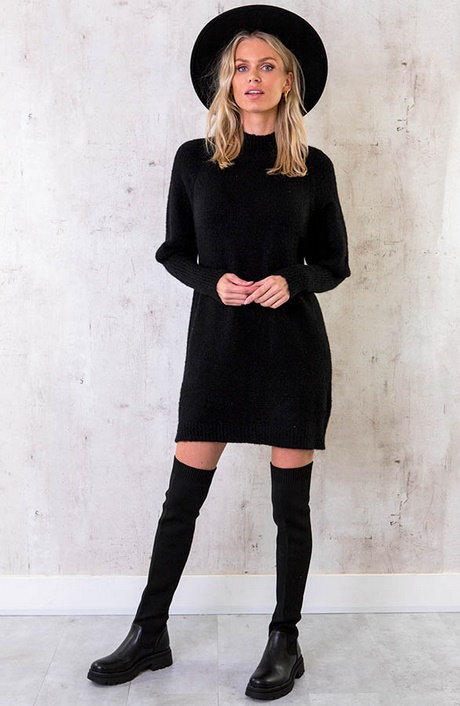 Sweater dress zwart