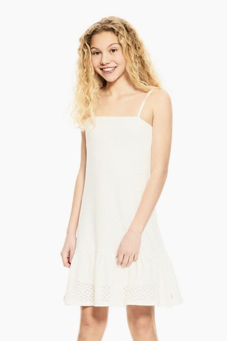 Witte jurk met spaghettibandjes