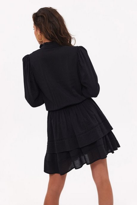 Zwarte ruffle jurk