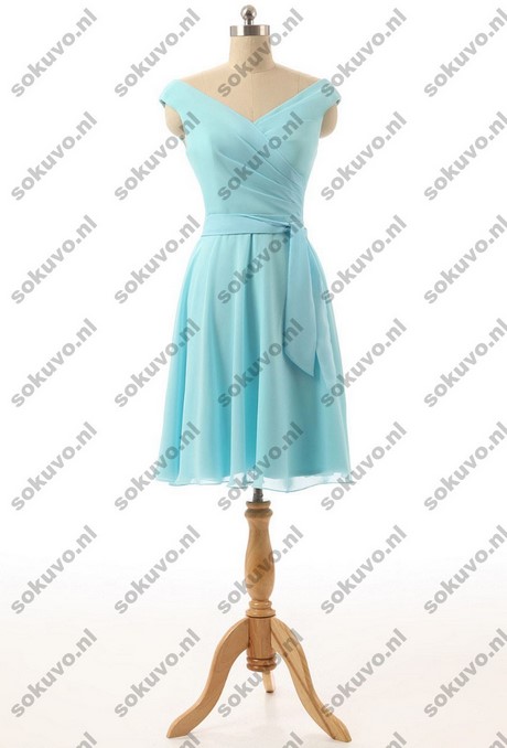 Blauwe chiffon jurk