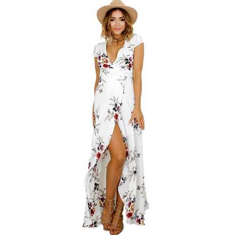 Zwart wit maxi dress