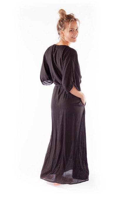Zwarte maxi dress met split