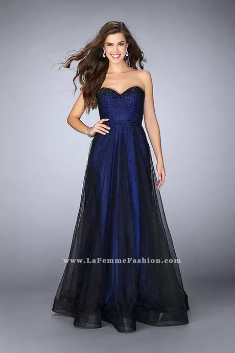 De jurk 2024 blauw en zwart