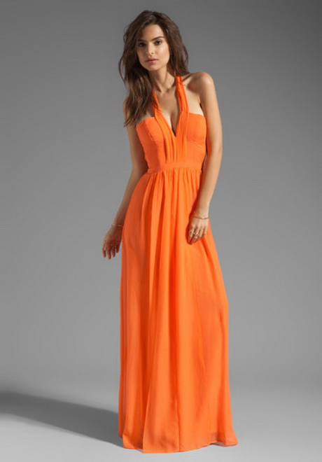 Oranje maxi jurk