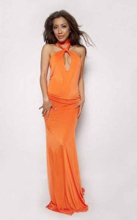 Oranje maxi jurk