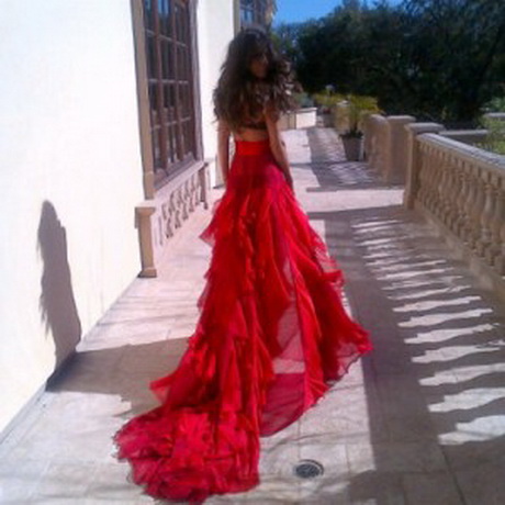 Rode jurk lang