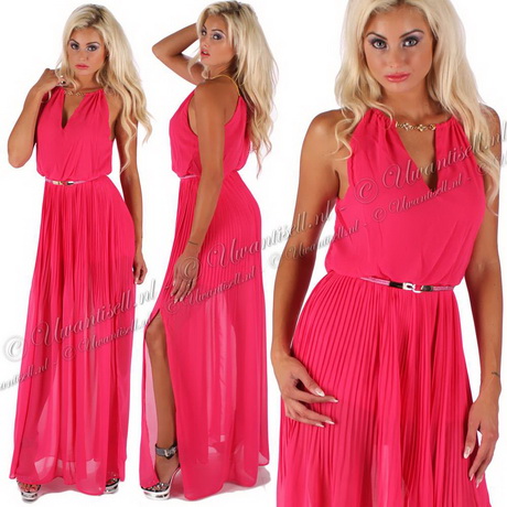 Roze maxi jurk