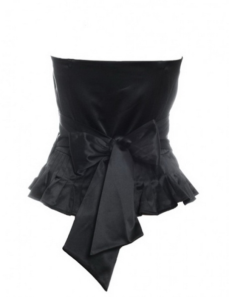 Strapless top zwart