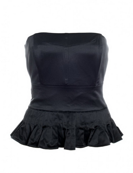 Strapless top zwart