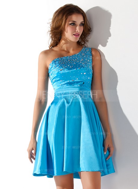 Blauwe korte jurk