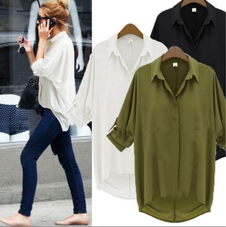 Lange groene blouse