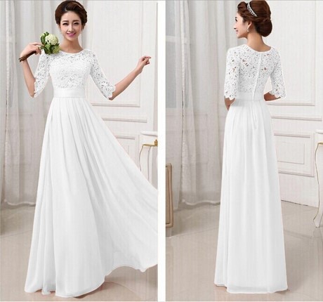 Witte kanten jurk lang