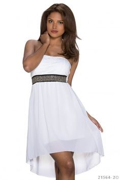 Witte strapless jurk