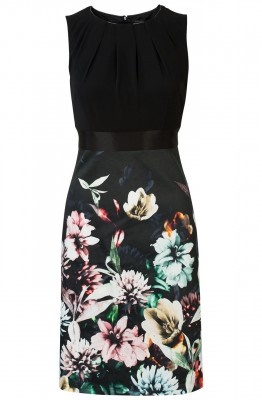 Jurk zwart met bloemen