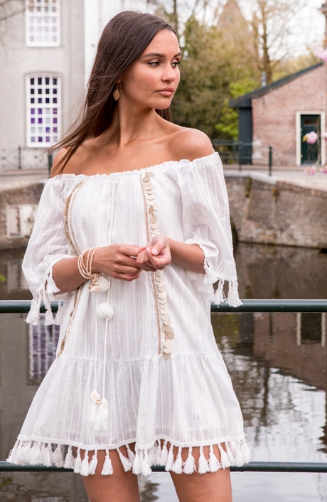 Ibiza style witte jurk