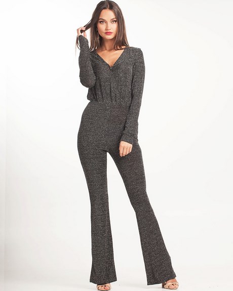 Jumpsuit zwart glitter