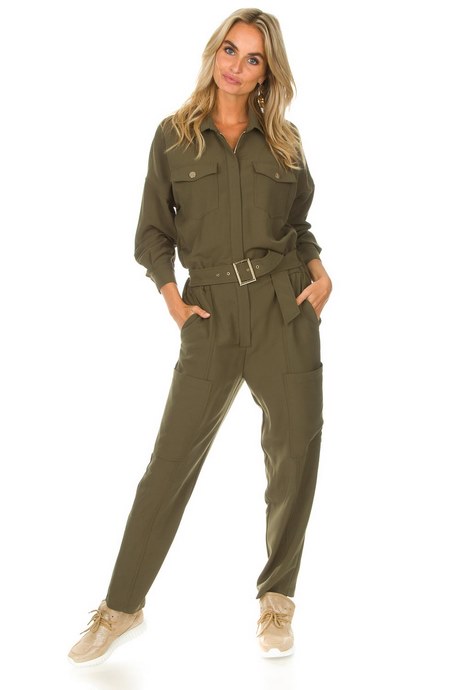 Legergroen jumpsuit