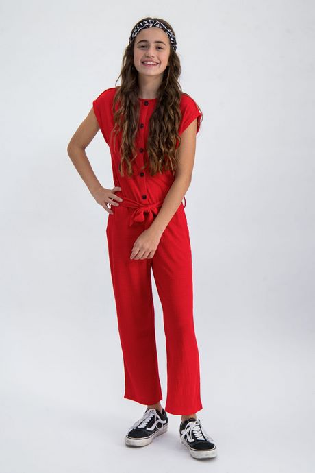 Rode korte jumpsuit