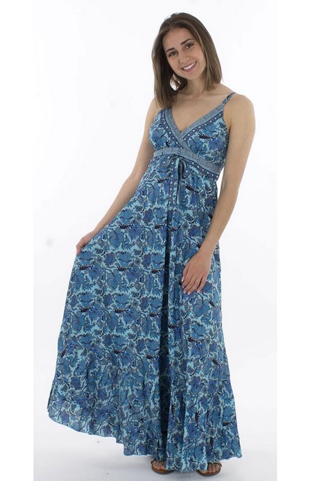 Maxi jurk blauw bloemen