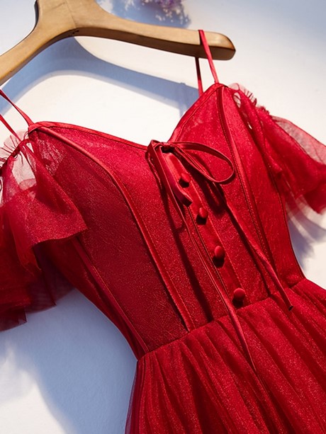 Rode jurk spaghettibandjes