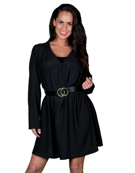 Zwarte jurk met riem