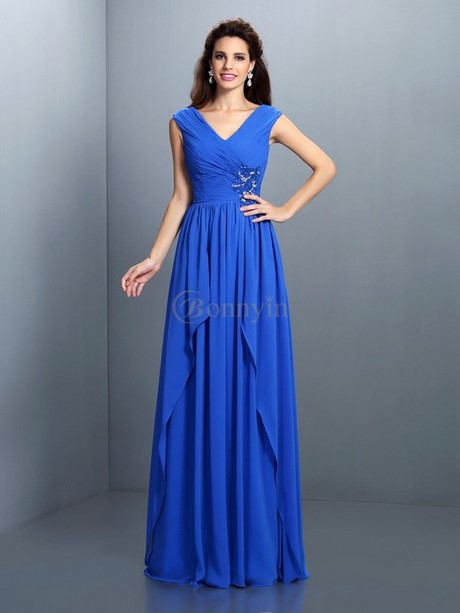Chiffon jurk blauw