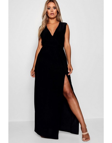 Maxi dress zwart met split