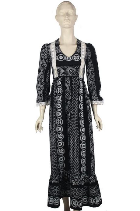 Zwart wit maxi dress