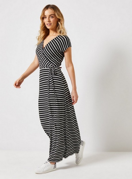 Zwart wit maxi dress