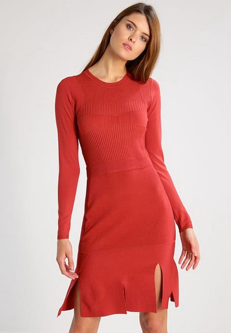 Gebreide jurk rood