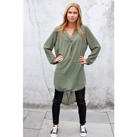 Legergroene blouse jurk