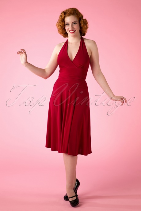 Rode halter jurk