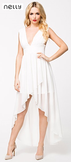 Witte jurk voor kort achter lang