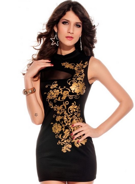 Zwart met gouden jurk