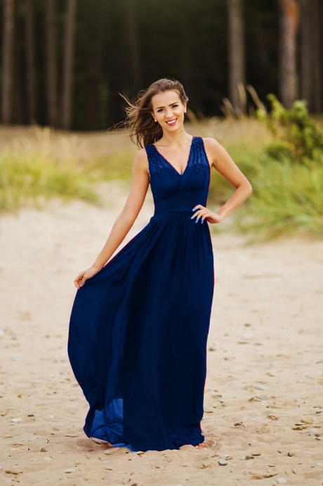 Blauwe gala jurk