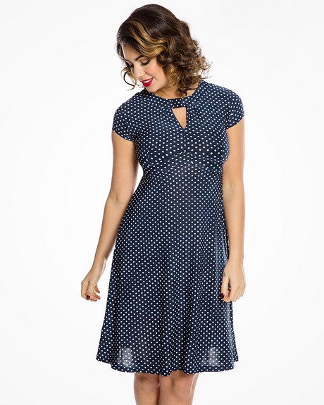 Jurk polkadot blauw