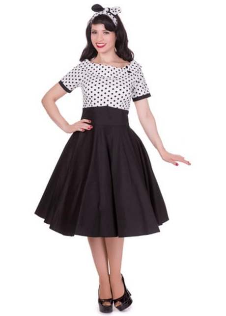 Polka dot jurk zwart wit