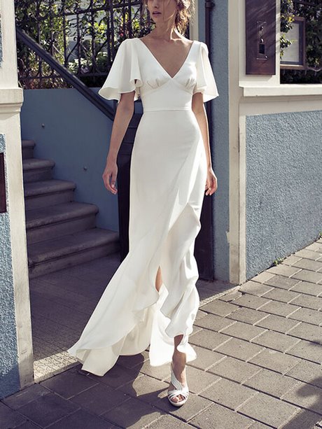 Satijnen witte jurk