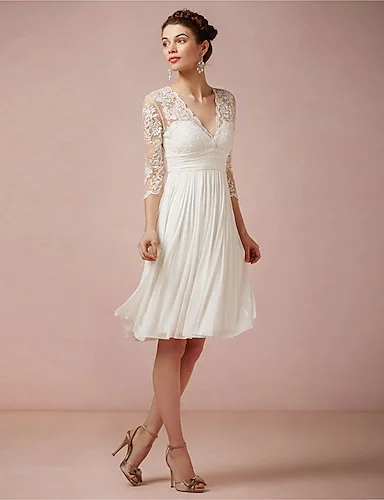 Kleine witte jurk bruiloft