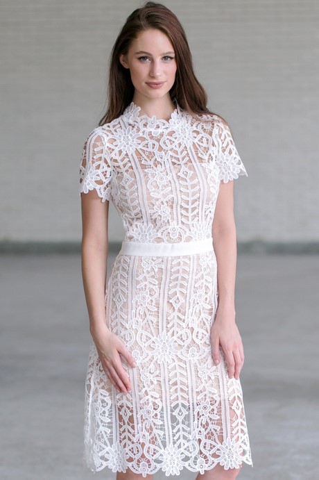 Off white kanten jurk