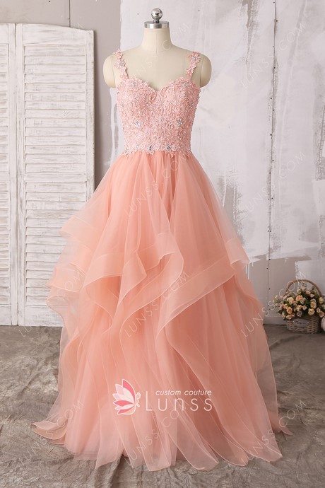 Peach prom jurken