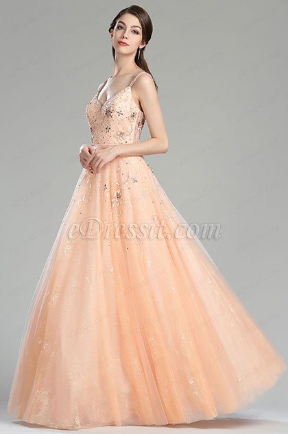 Peach prom jurken