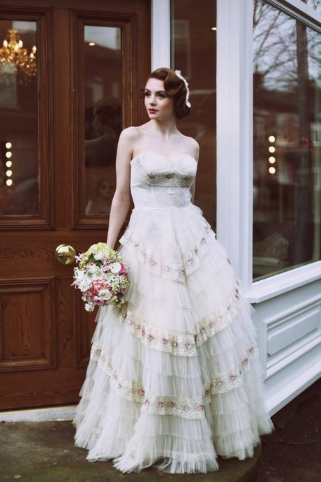 Vintage bruidsmeisje jurk