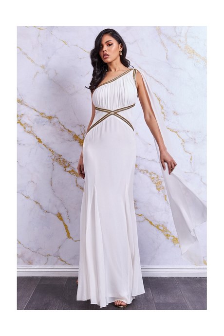 Witte grecian maxi jurk