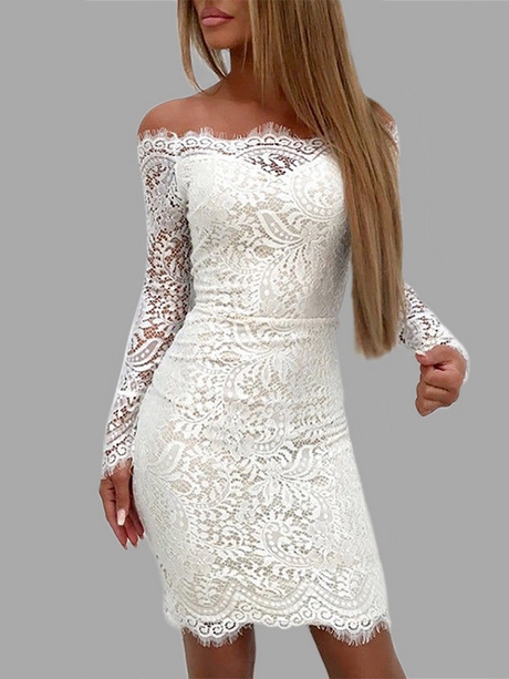 Witte kanten bodycon jurk