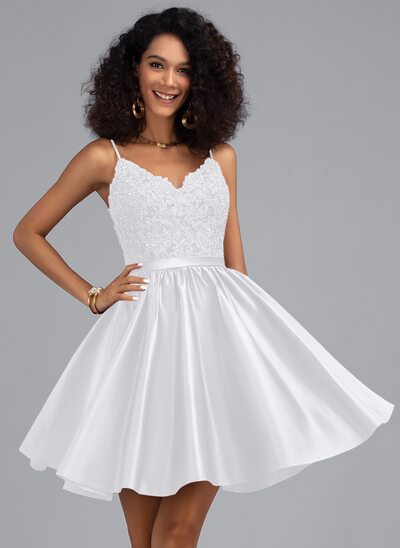 Witte prom jurk short