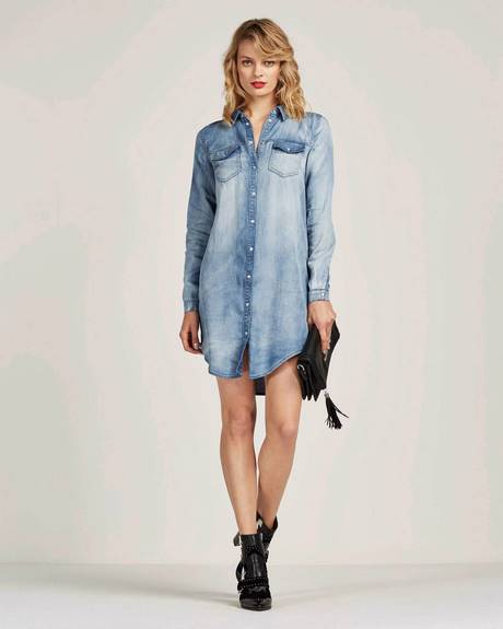 Denim blouse jurk