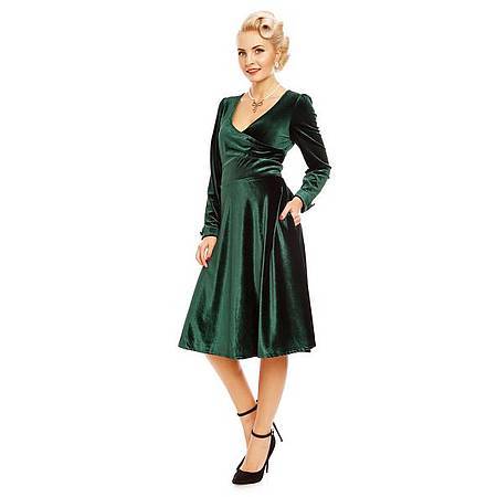 Groene velvet jurk