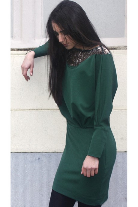 Groene winter jurk