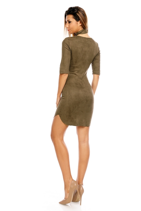 Jurk suede groen